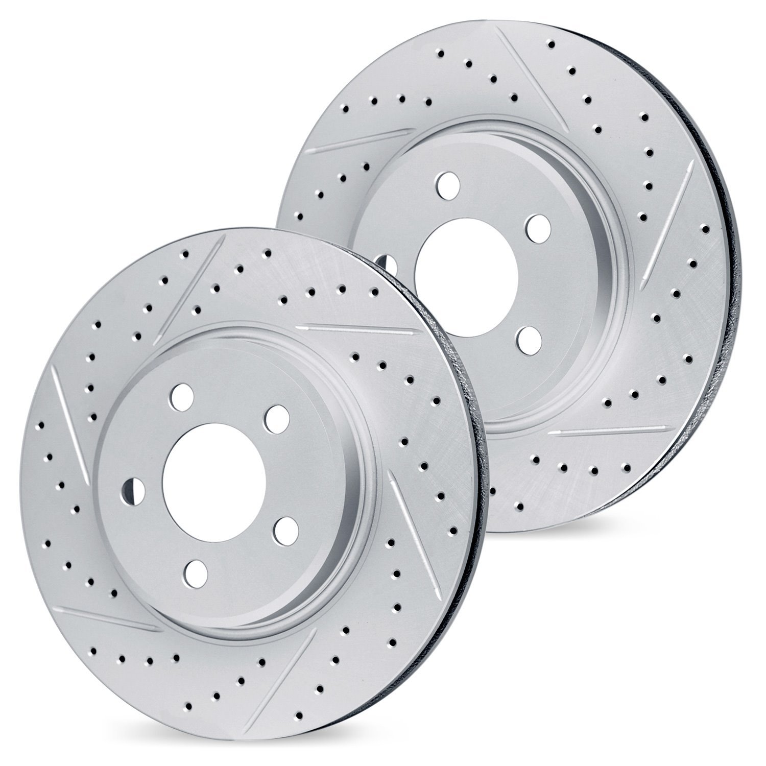 GEO-Carbon Drilled & Slotted Brake Rotor Set, Fits Select Acura/Honda, Position: Front & Rear