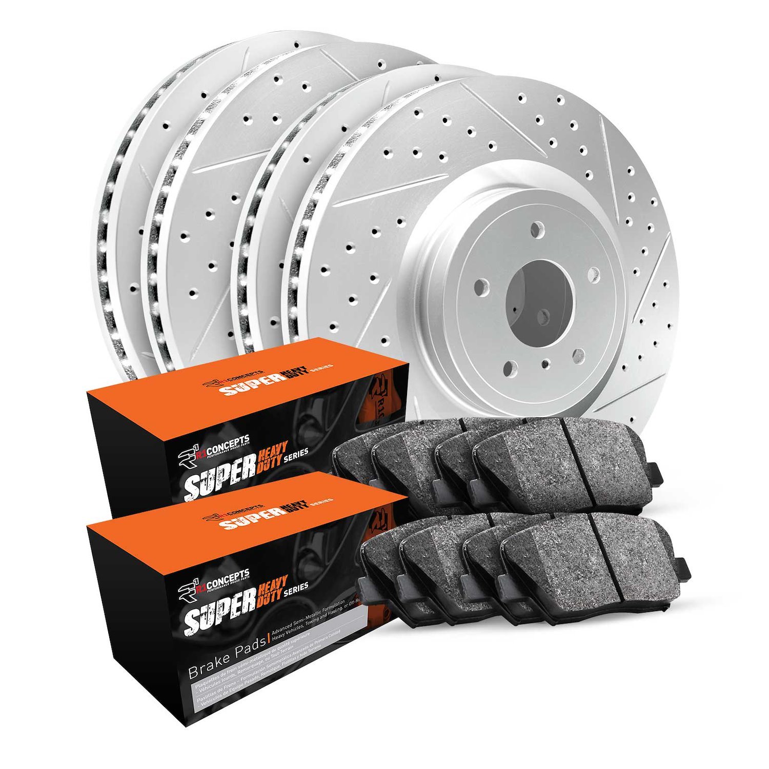 GEO-Carbon Drilled/Slotted Rotors w/Super-Duty Pads, 2006-2010