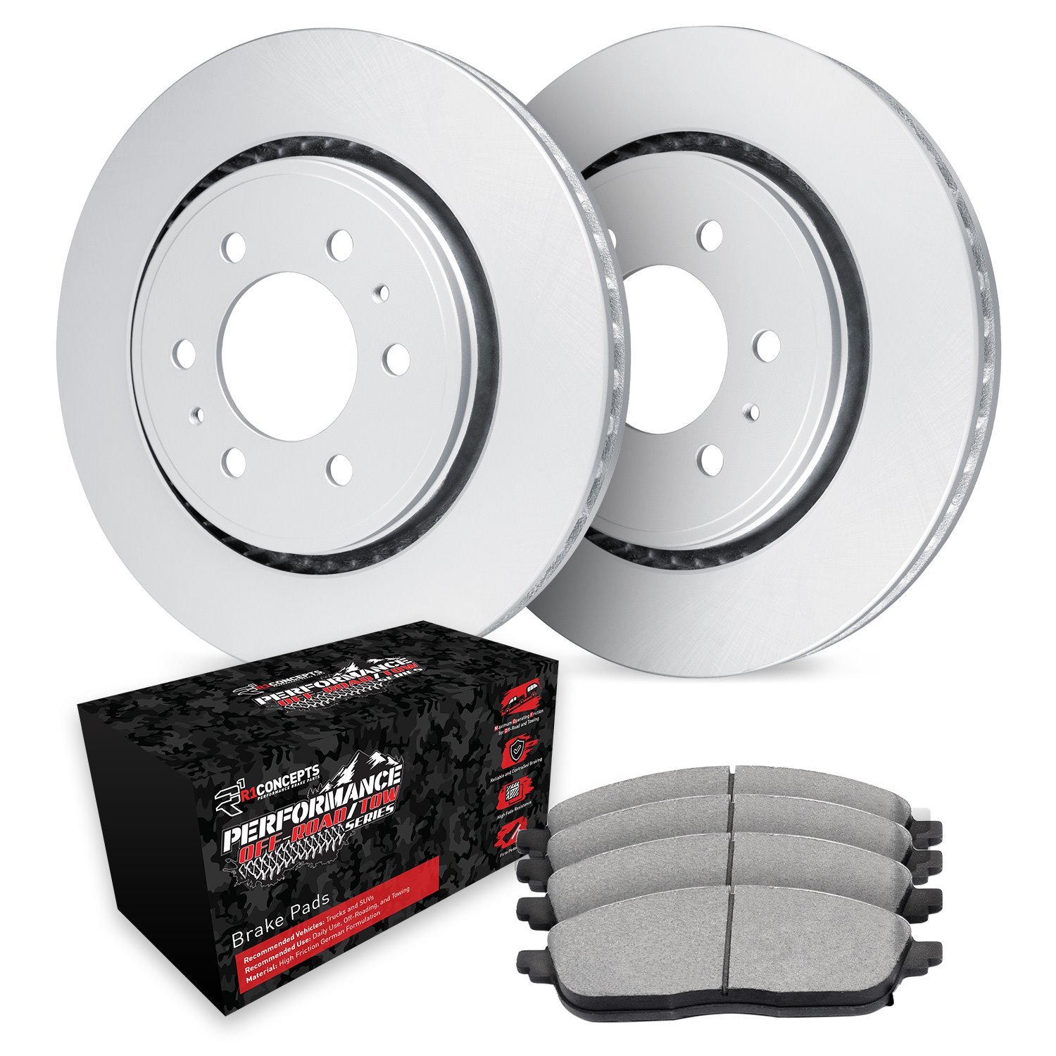GEO-Carbon Brake Rotor Set w/Performance Off-Road/Tow Pads, Fits Select Infiniti/Nissan, Position: Rear