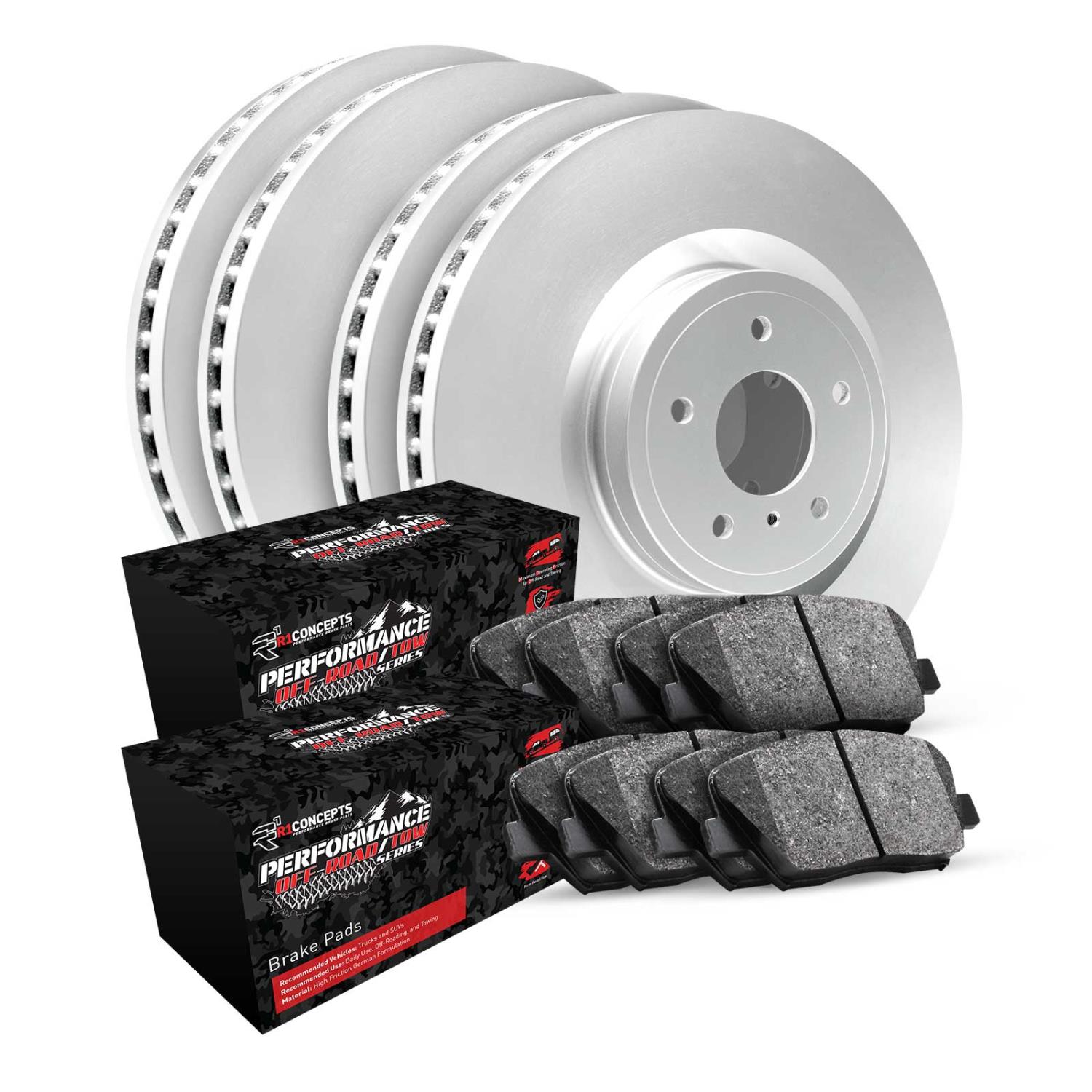 GEO-Carbon Brake Rotor Set w/Performance Off-Road/Tow Pads, 2004-2008 Ford/Lincoln/Mercury/Mazda, Position: Front & Rear