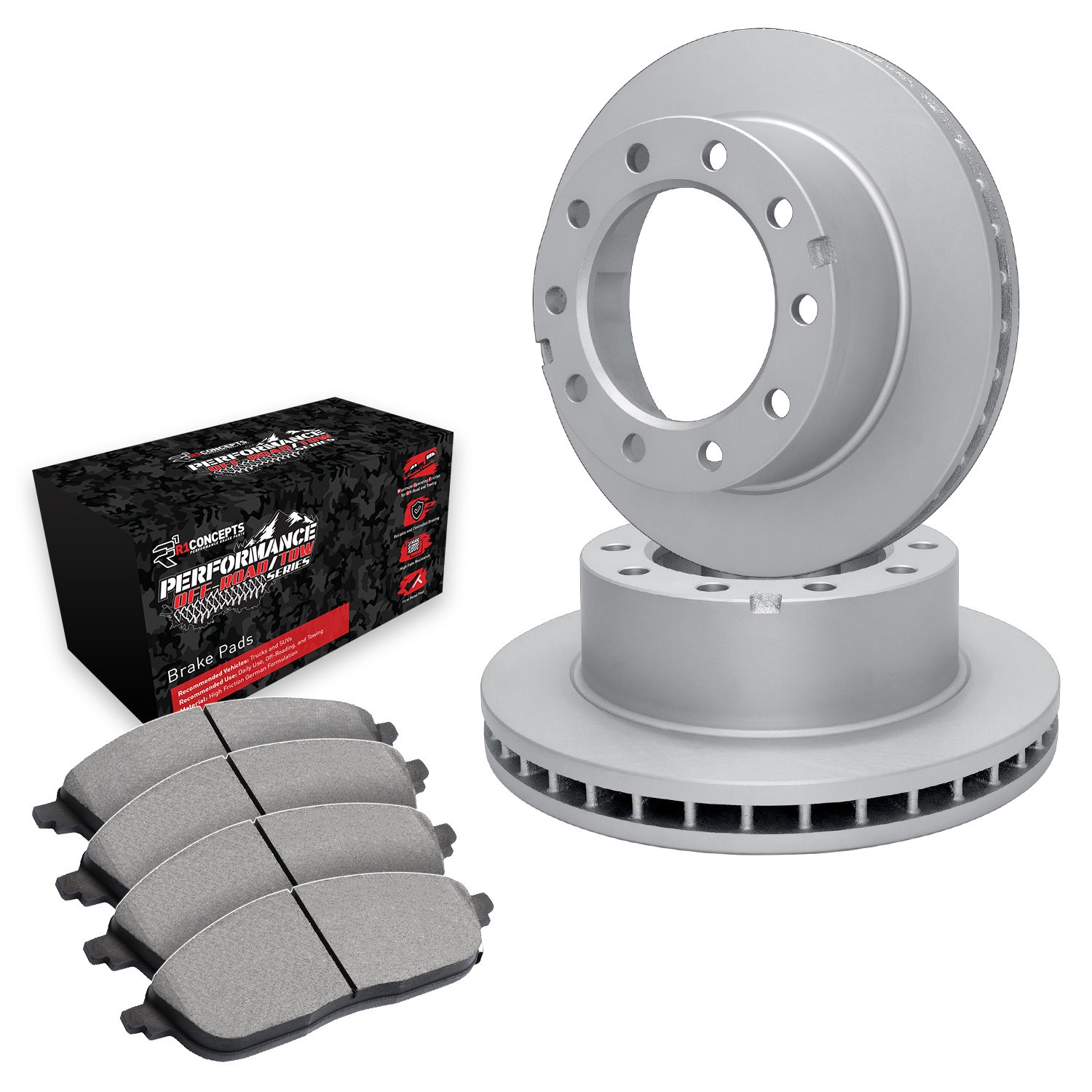 E-Line Blank Brake Rotor Set w/Performance Off-Road/Tow Pads, 2005-2012 Ford/Lincoln/Mercury/Mazda, Position: Rear