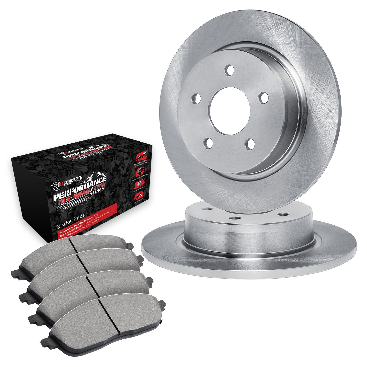 E-Line Blank Brake Rotor Set w/Performance Off-Road/Tow Pads, Fits Select Mopar, Position: Rear