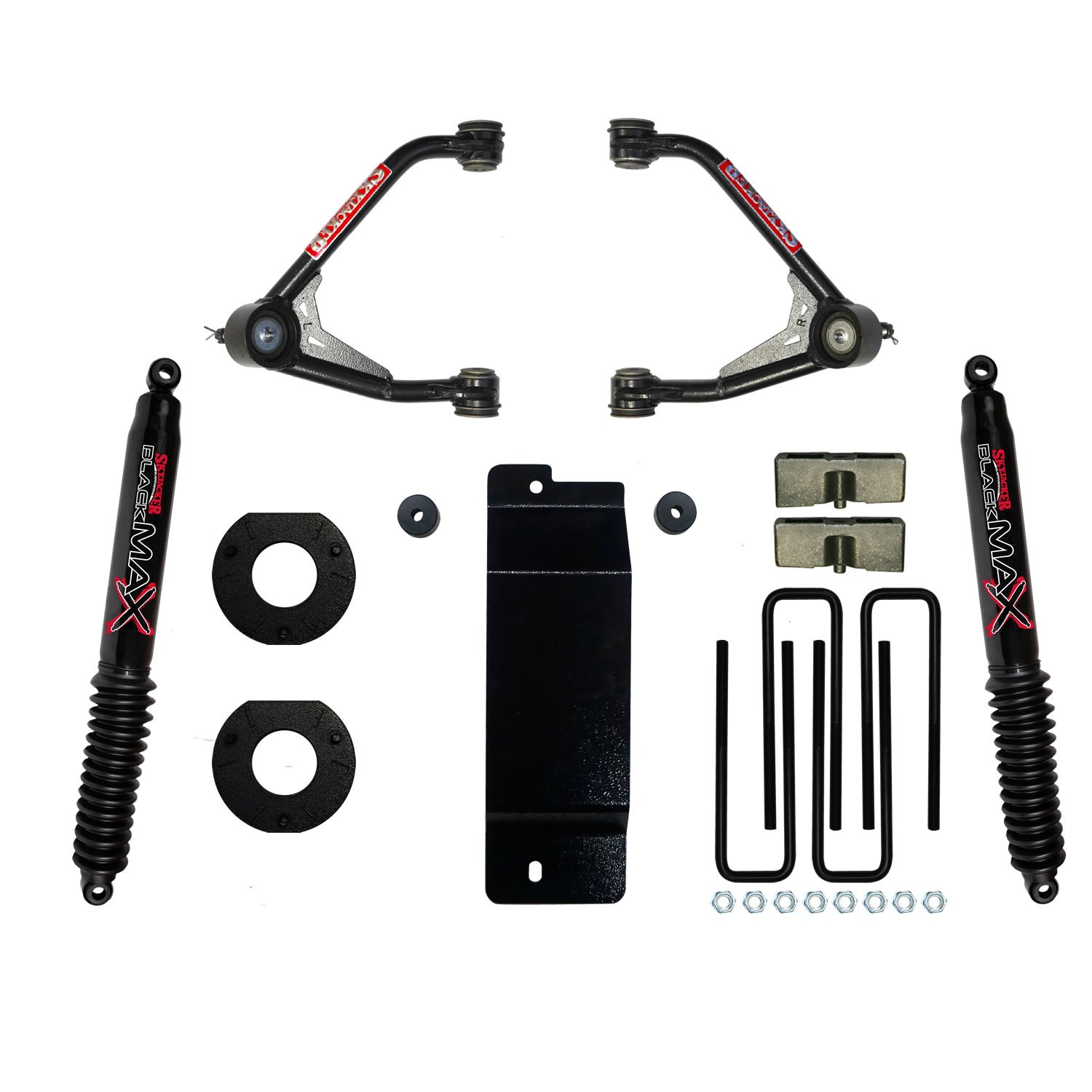 3.500-4.000 In. Upper Control Arm Lift Kit with BlackMax B8500 Rear Shocks