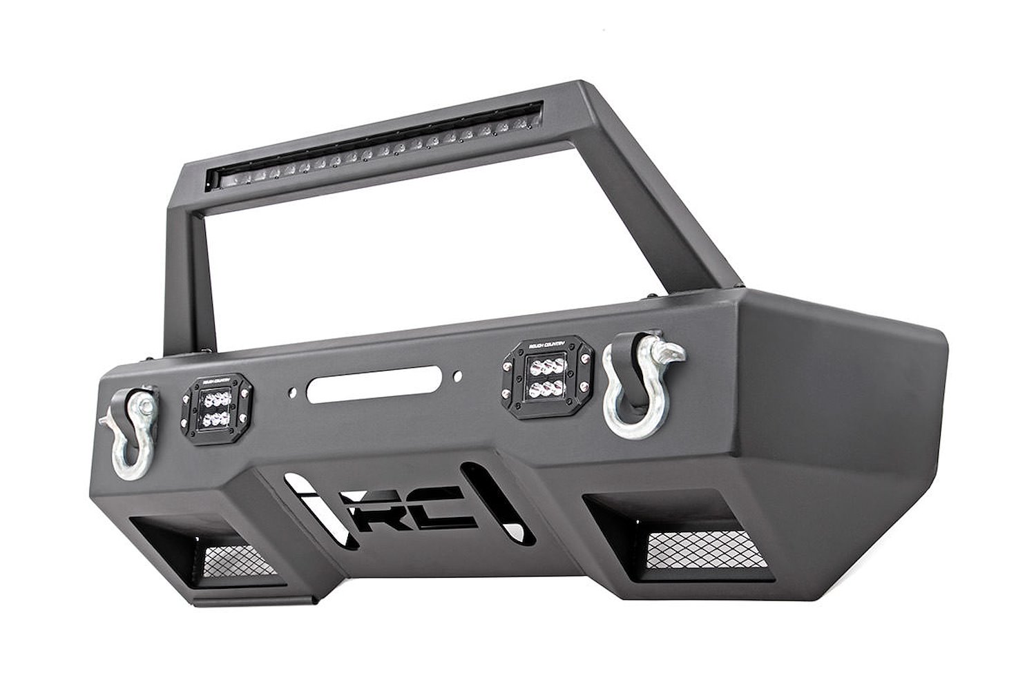 11826 Front Stealth Stubby Winch Bumper w/ Hoop and Black Series LED Lights