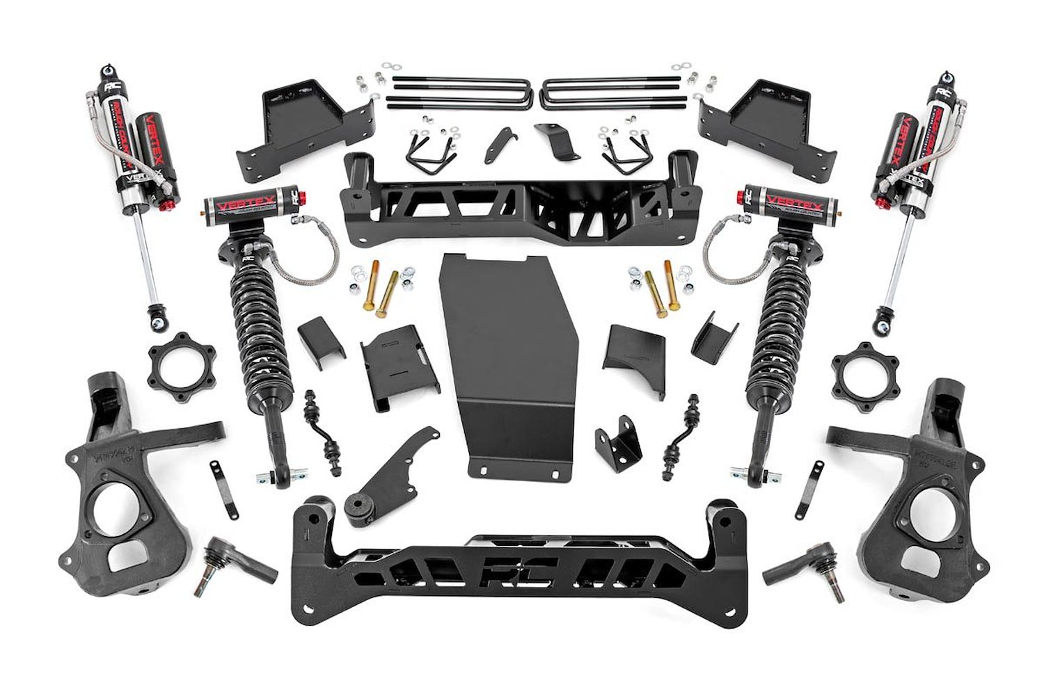 17450 Suspension Lift Kit w/Shocks; 7 in. Lift; Incl. Knuckles; Crossmember; Vertex Res. Coilovers; CV Spacer; Diff/Swaybar Drop