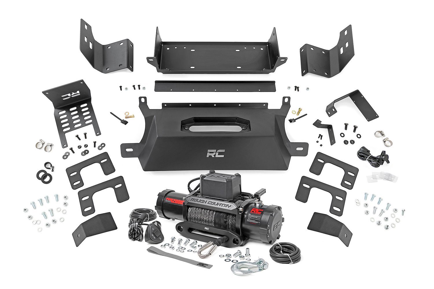 51059 Winch Mounting Plate; w/PRO1200S Winch; Incl. Winch Tray; Winch Skid Plate; Winch Controller Extension; Hardware;