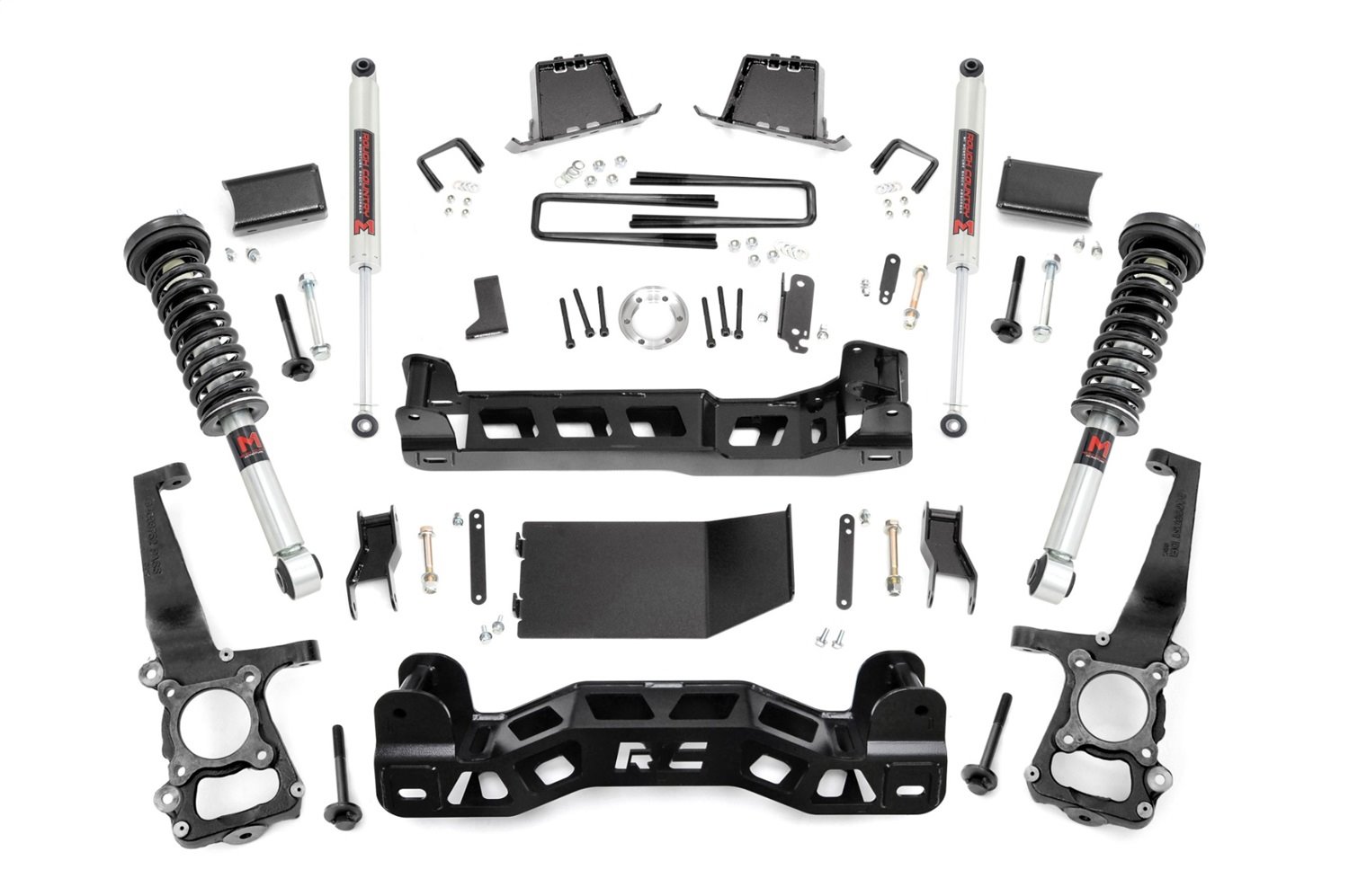 59840 Suspension Lift Kit w/Shocks; 6 in. Lift; Incl. Lifted Knuckles; Upper Strut Spacers; Front/Rear Crossmember; Sway-Bar Dro