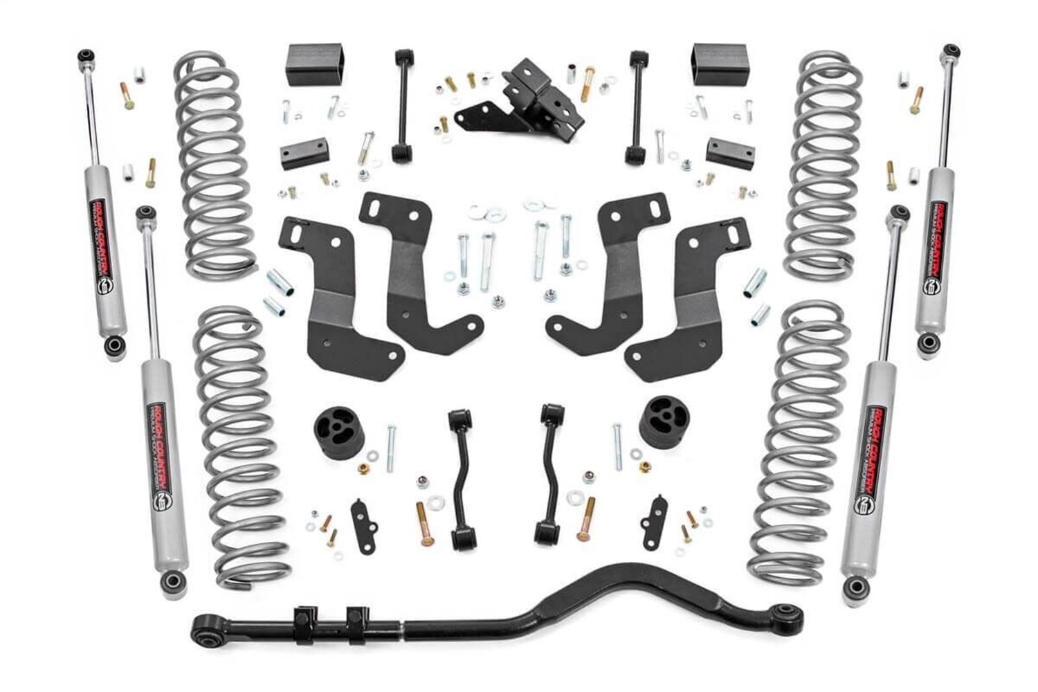 66830 Suspension Lift Kit w/Shocks; 3.5 in. Lift Kit; Control Arm Drop; Front And Rear N3 Shocks; Easy installation;