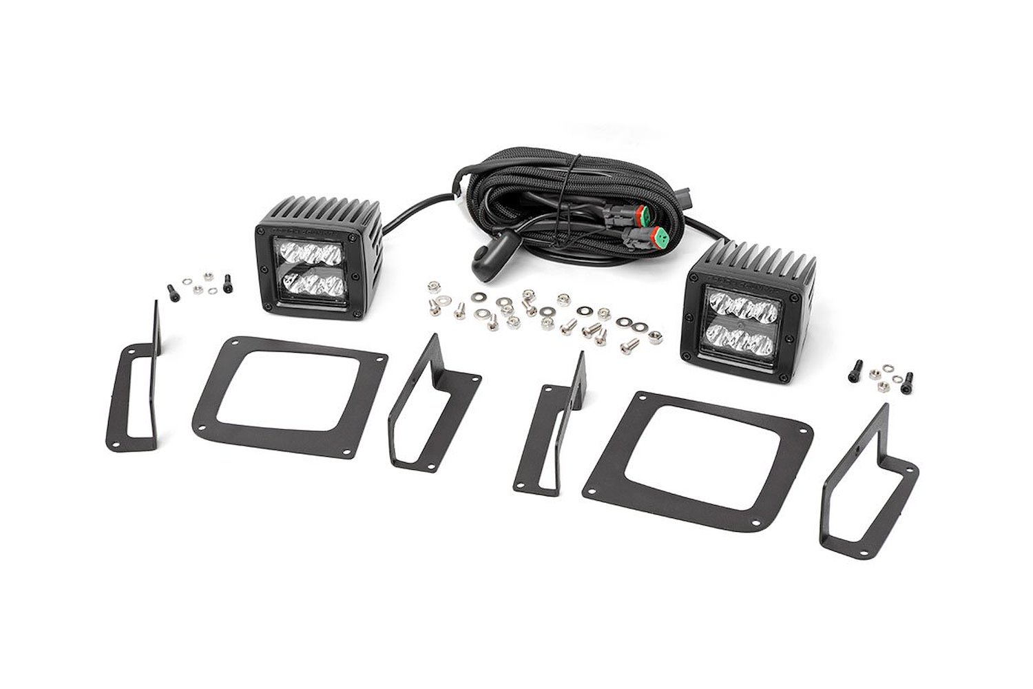 70689 2-inch Black Series CREE LED Fog Light Kit (GMC Sierra 1500)