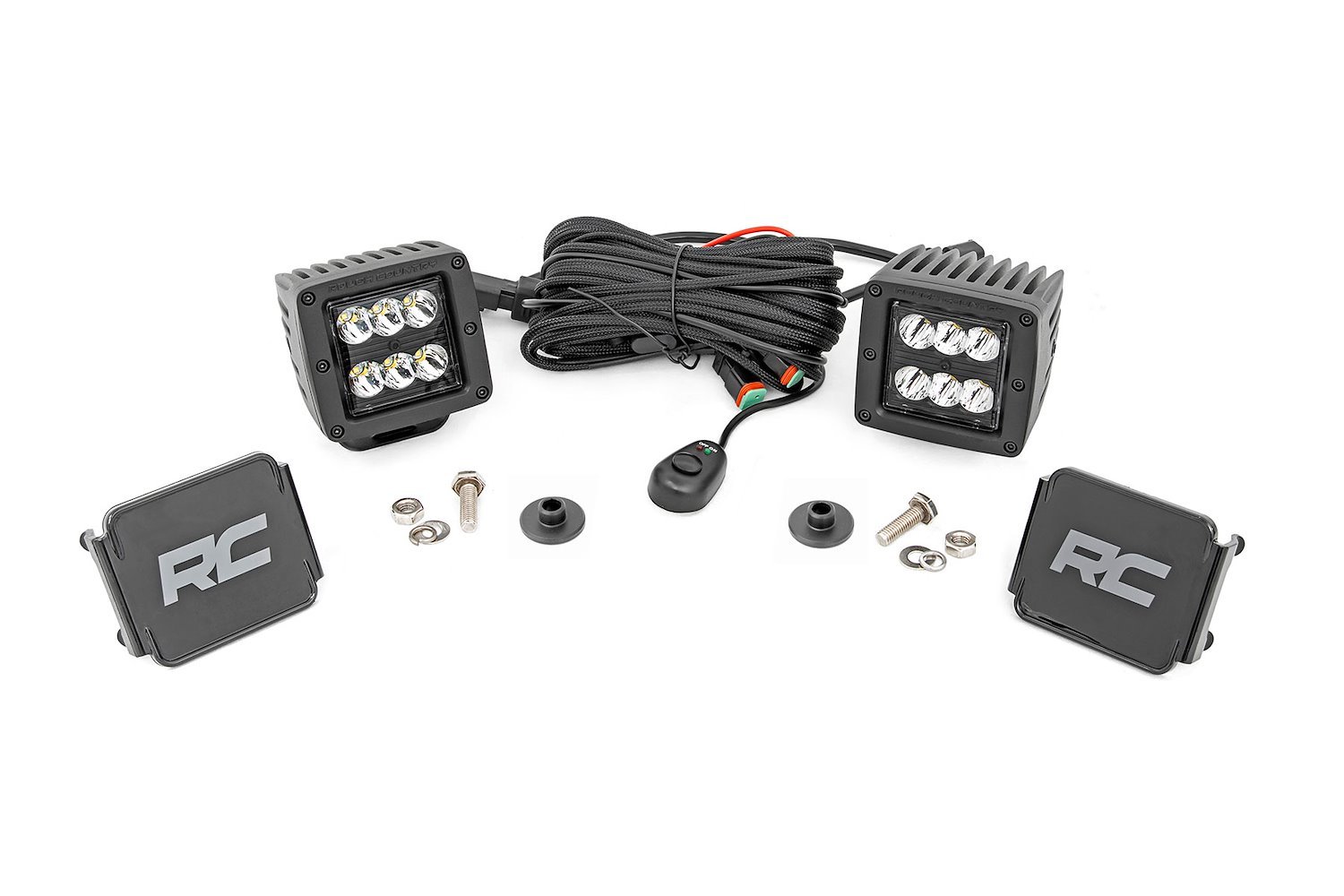 71047 LED Light Kit, Ditch Mount, 2" Black Pair, Spot Pattern, Fits Select Ford Bronco