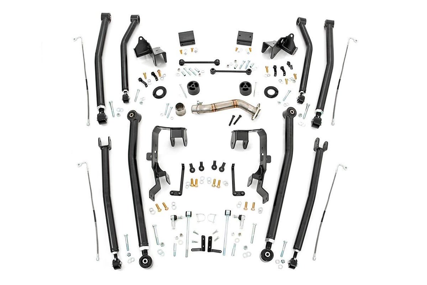 78600U Control Arm Upgrade Kit; 4 in.; Front/Rear/Upper/Lower; Adjustable Flex Joints w/Cleveite Rubber Bushings; Durable Heavy