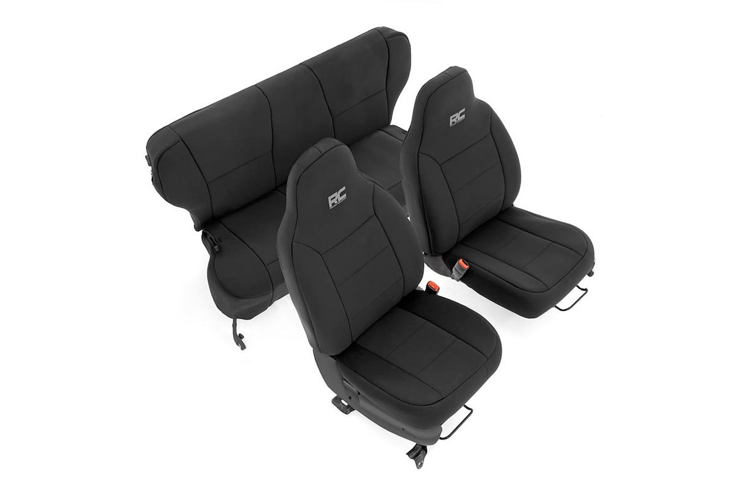 91022 Jeep Neoprene Seat Cover Set, Black (97-01 XJ w/ Non-Detachable Headrest)
