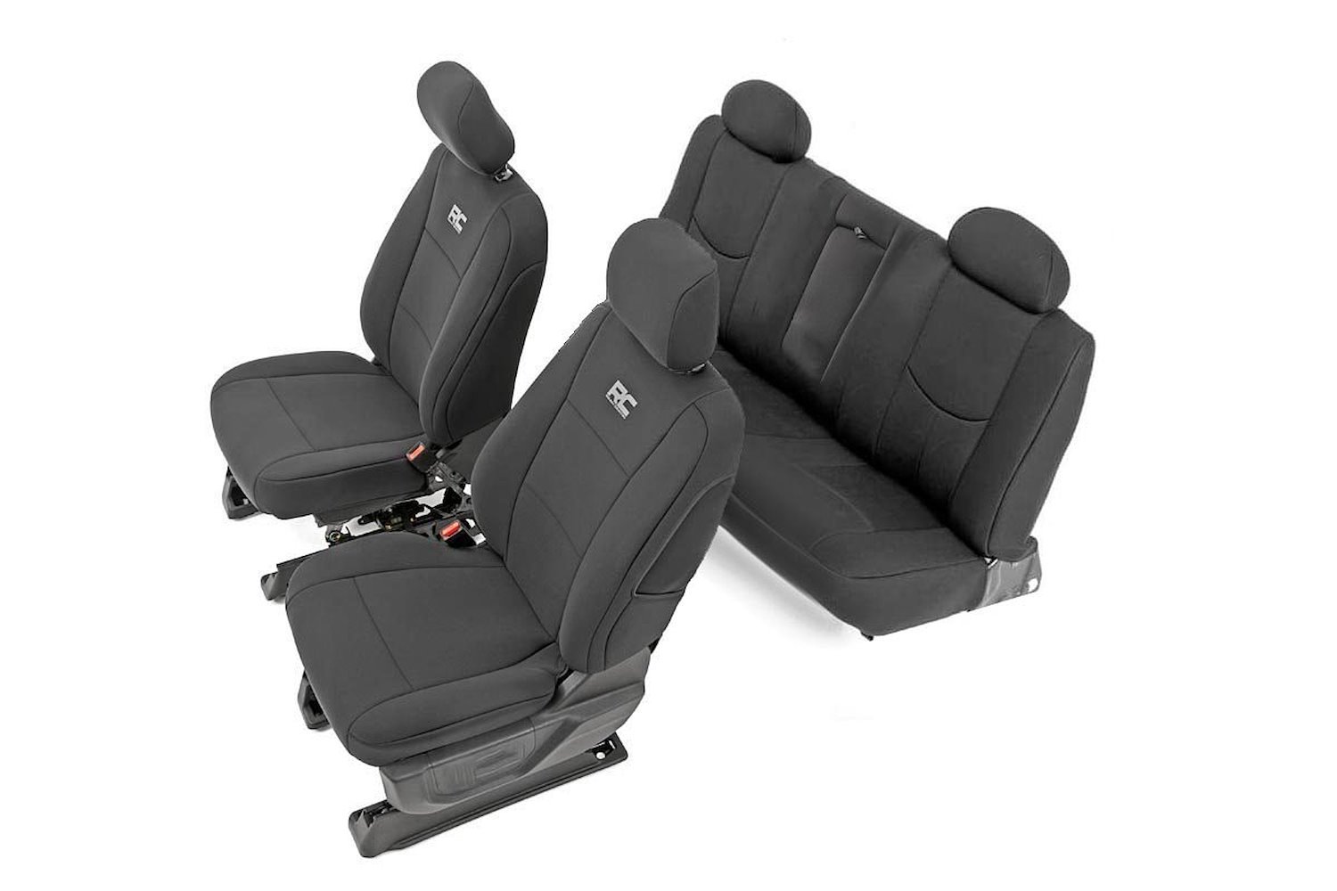 91025 Chevy Neoprene Front and Rear Seat Covers, Black (14-18 Silverado 1500)