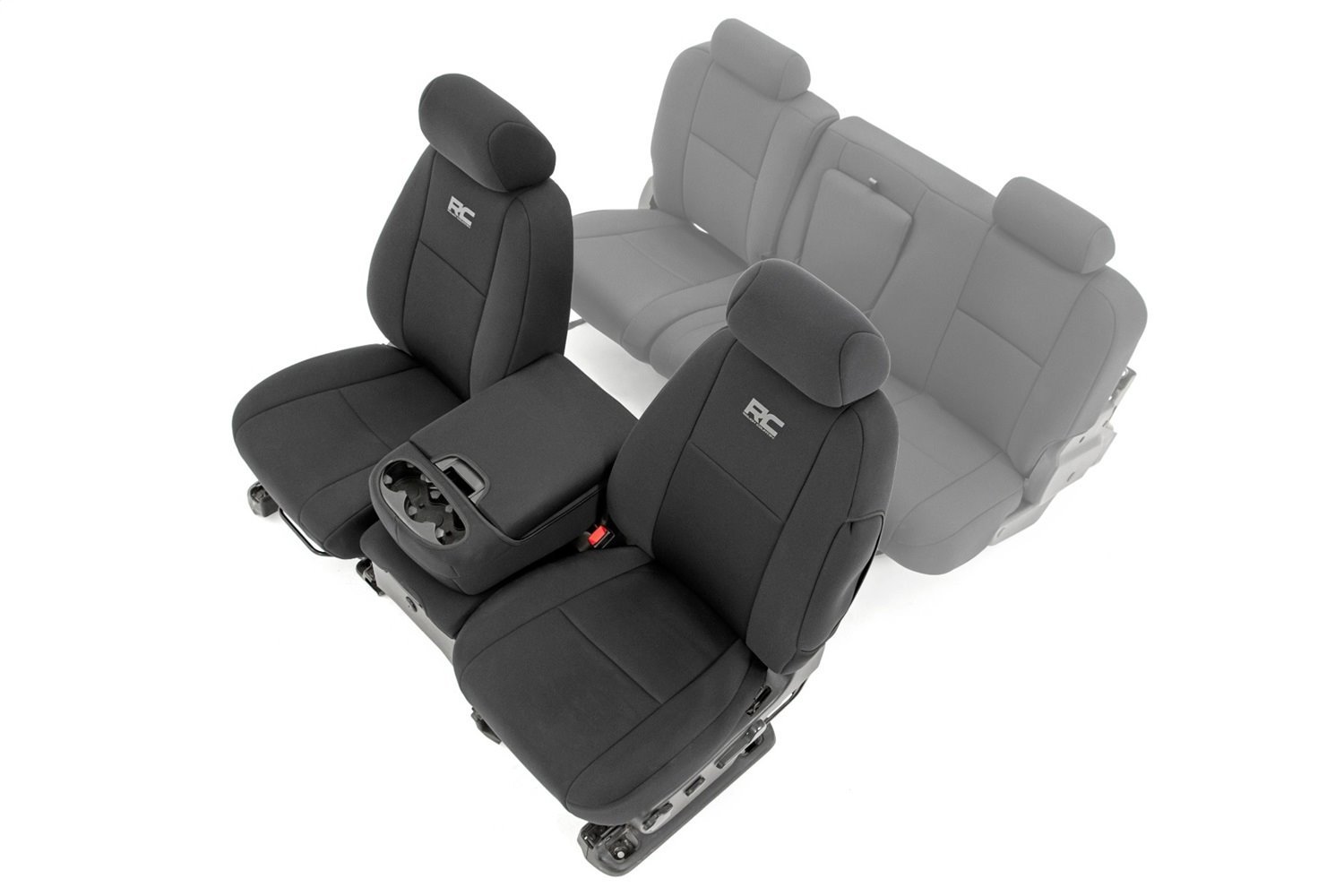 91032 GM Neoprene Front Seat Covers; Black (07-13