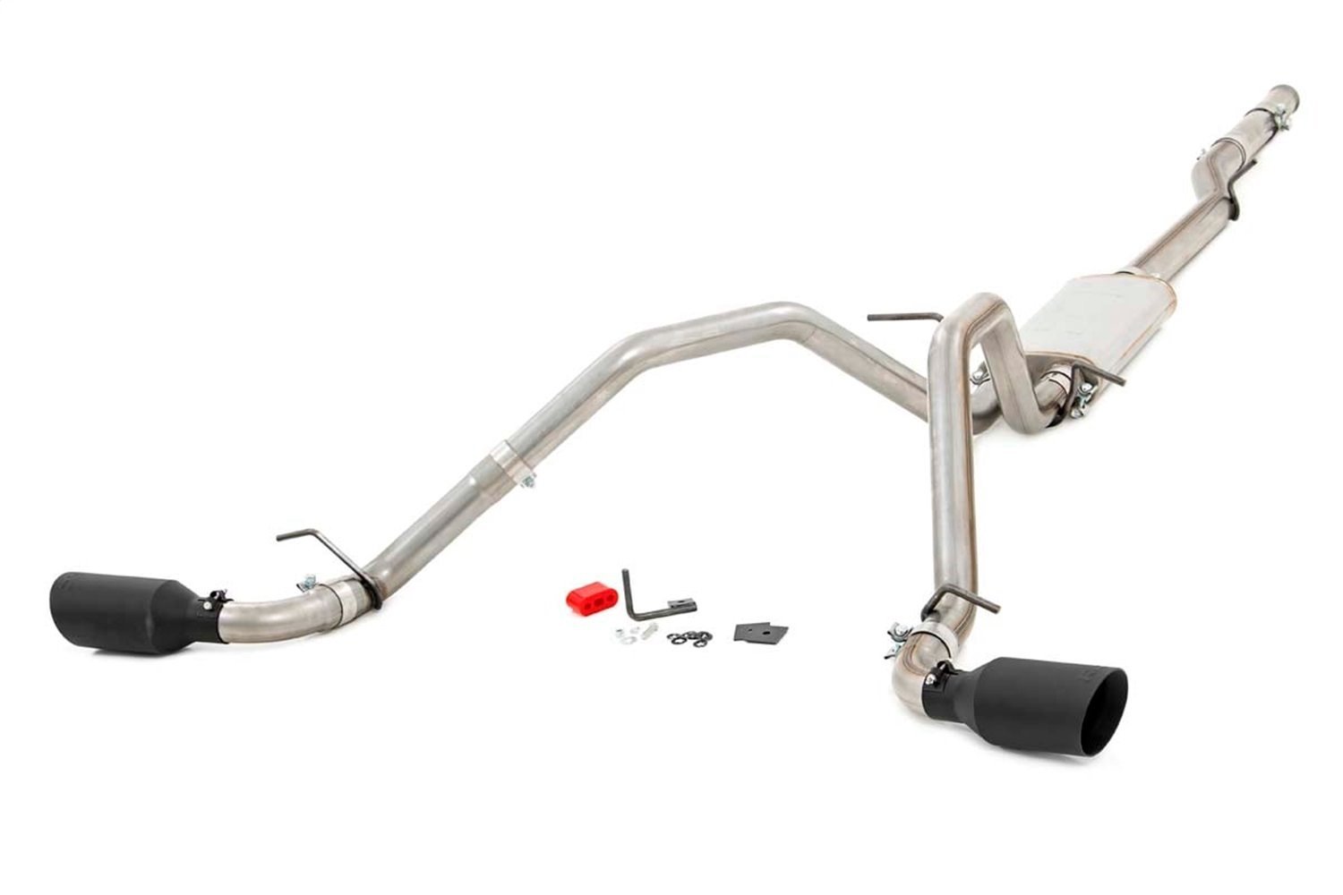 96007 Dual Cat-Back Exhaust System w/ Black Tips (14-18 GM 1500, 5.3L)