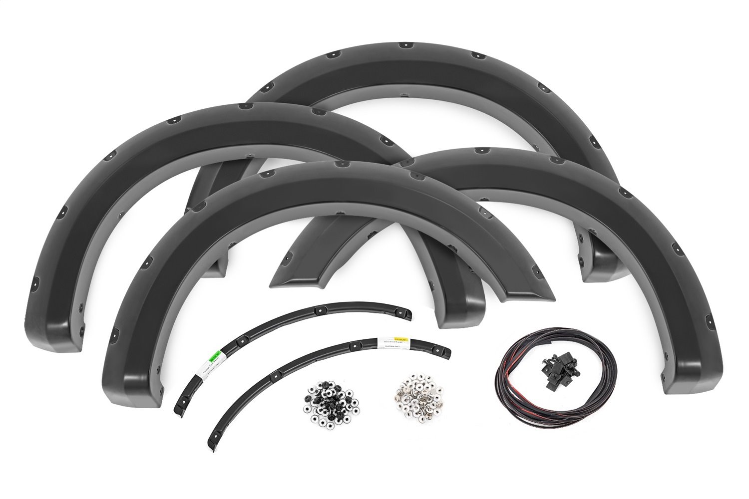 F-F20231 Pocket Fender Flares; Flat Black; 2 in. Tire Coverage; 5.75 in. Flare Height;