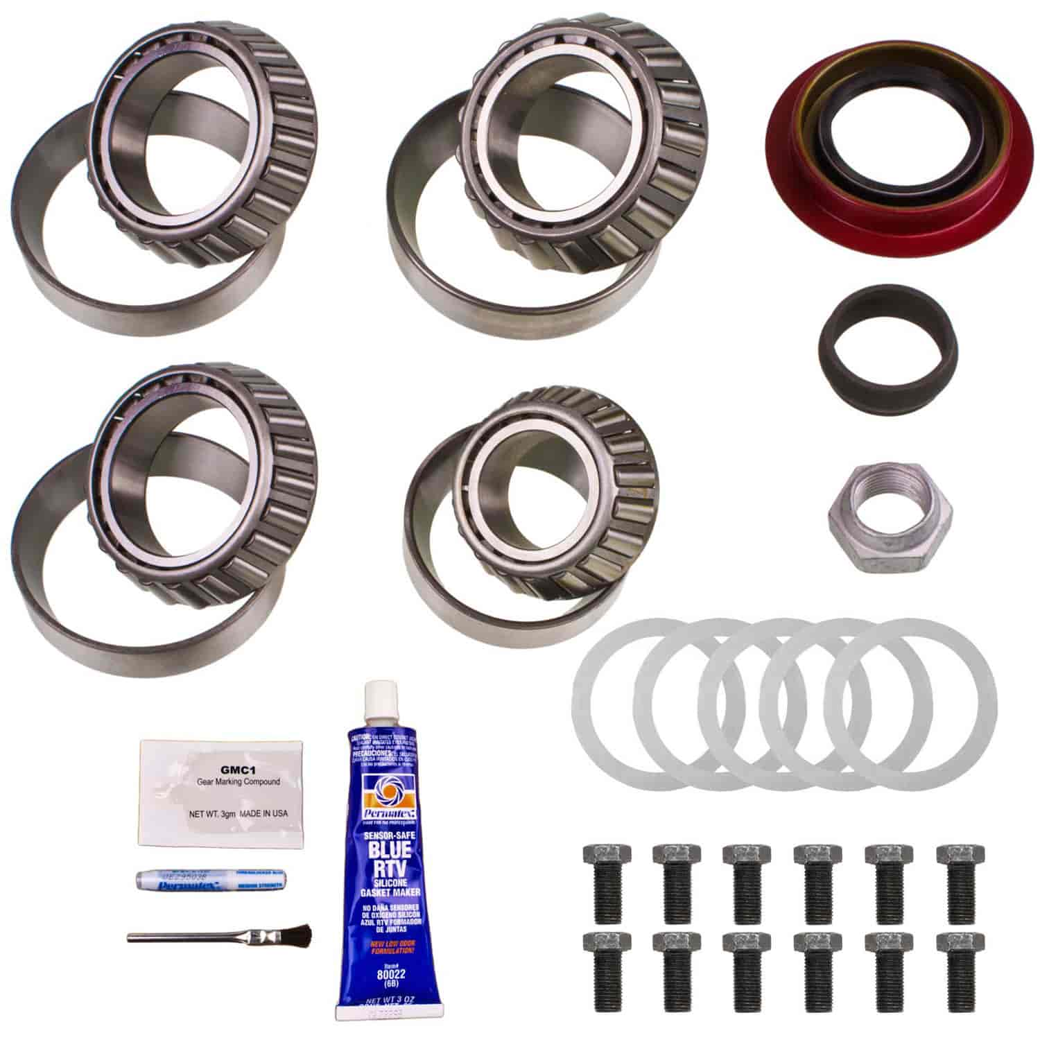 Excel; Full Ring And Pinion Install Kit; Fits 77-81 GM 7.5 in.; Incl. CvrGskt/Bolts/Washers/CrshSlv/
