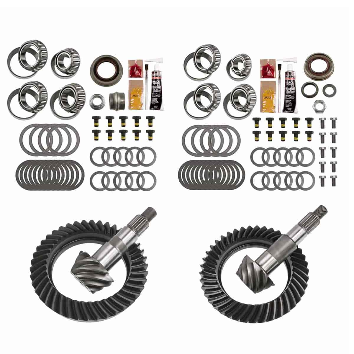 Complete Front and Rear Differential Ring & Pinion Kit 2007-2018 Jeep Wrangler JK Rubicon [Dana 44 JK, 4.56 Ratio]