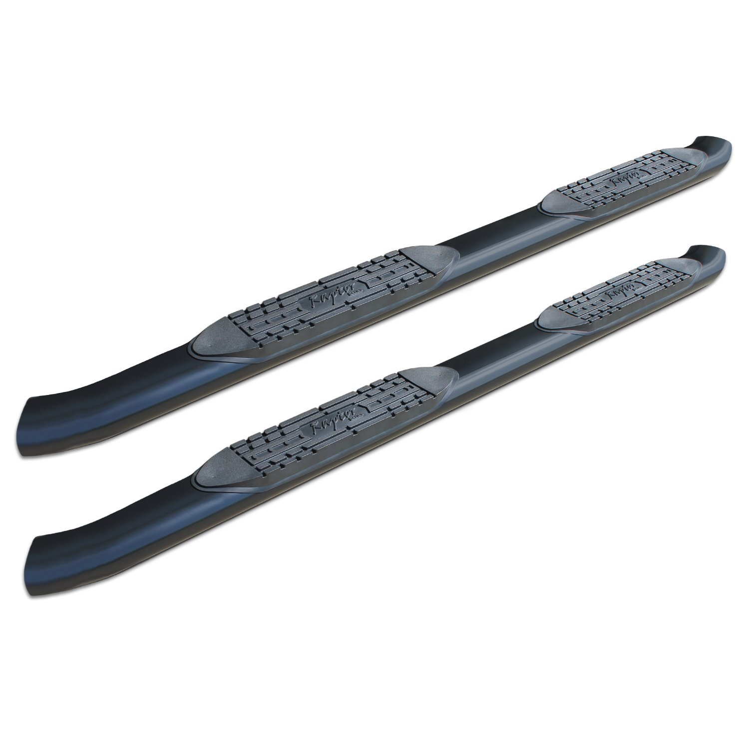 1601-0422B 5 in OE Style Curved Oval Steps, Black Alloy Steel, Fits Select Chevy Silverado/GMC Sierra 1500/2500/3500