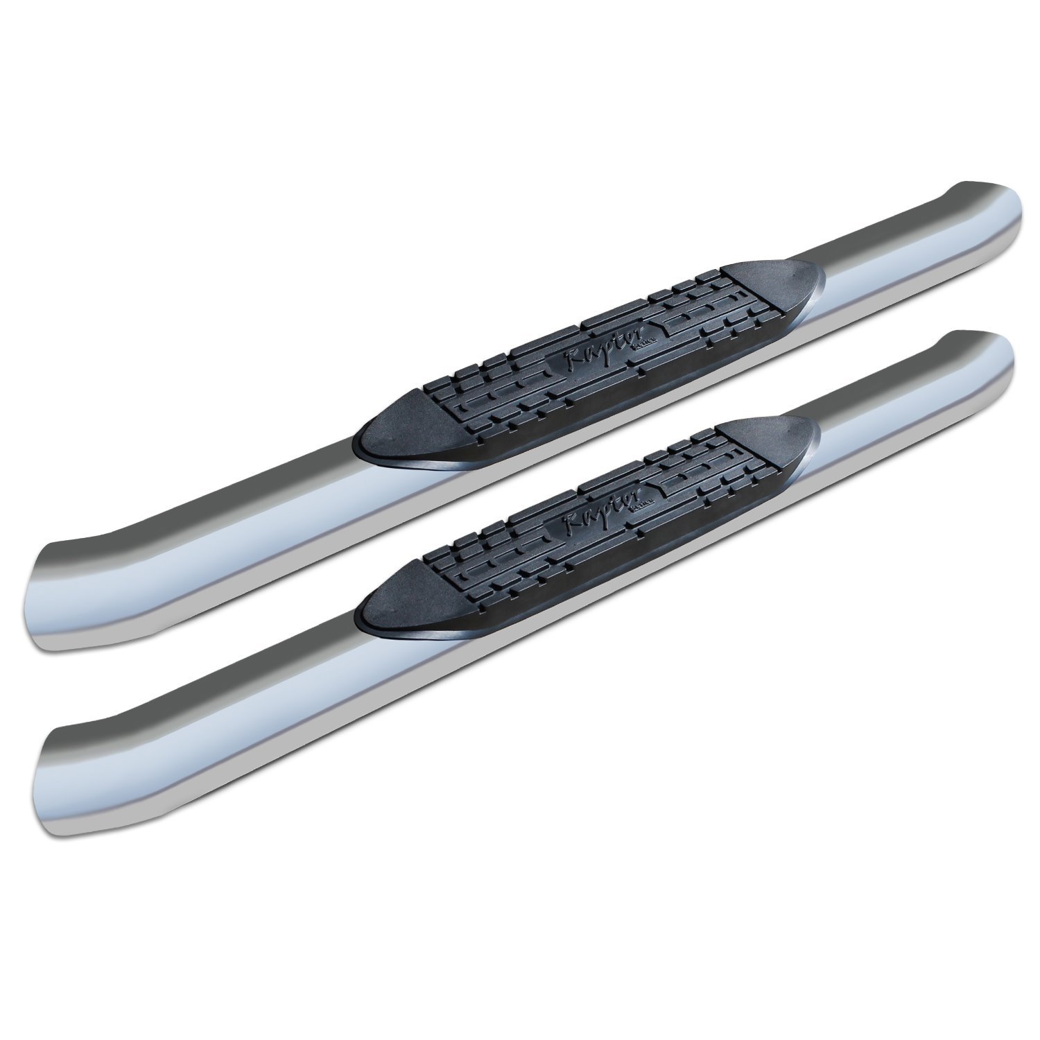 1603-0371 5 in OE Style Curved Oval Steps, Polished Steel, 15-23 Ford F-150/F-250/F-350