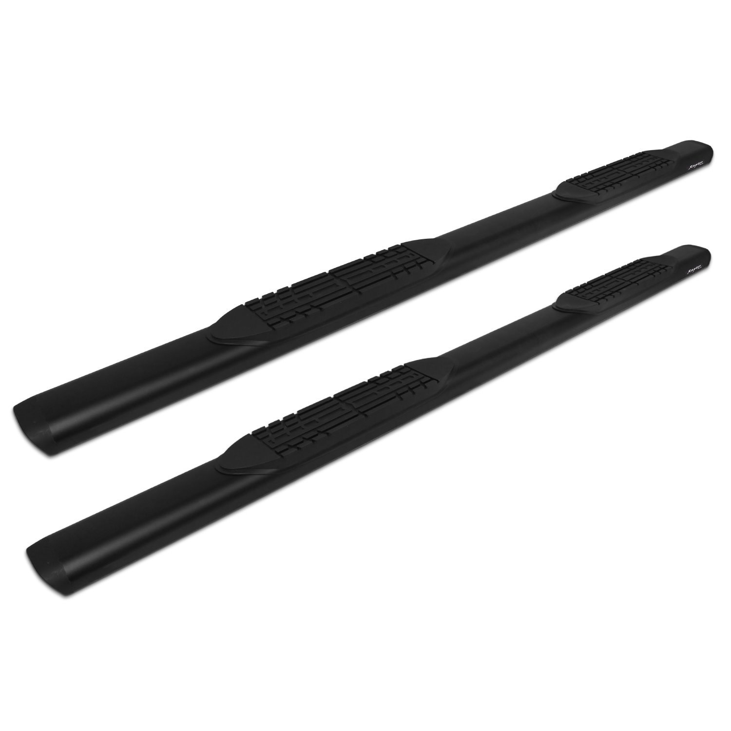 2004-0132BT Raptor Series 5 in Oval Style Slide Track Running Boards, Black Textured Aluminum, 07-21 Toyota Tundra Double Cab