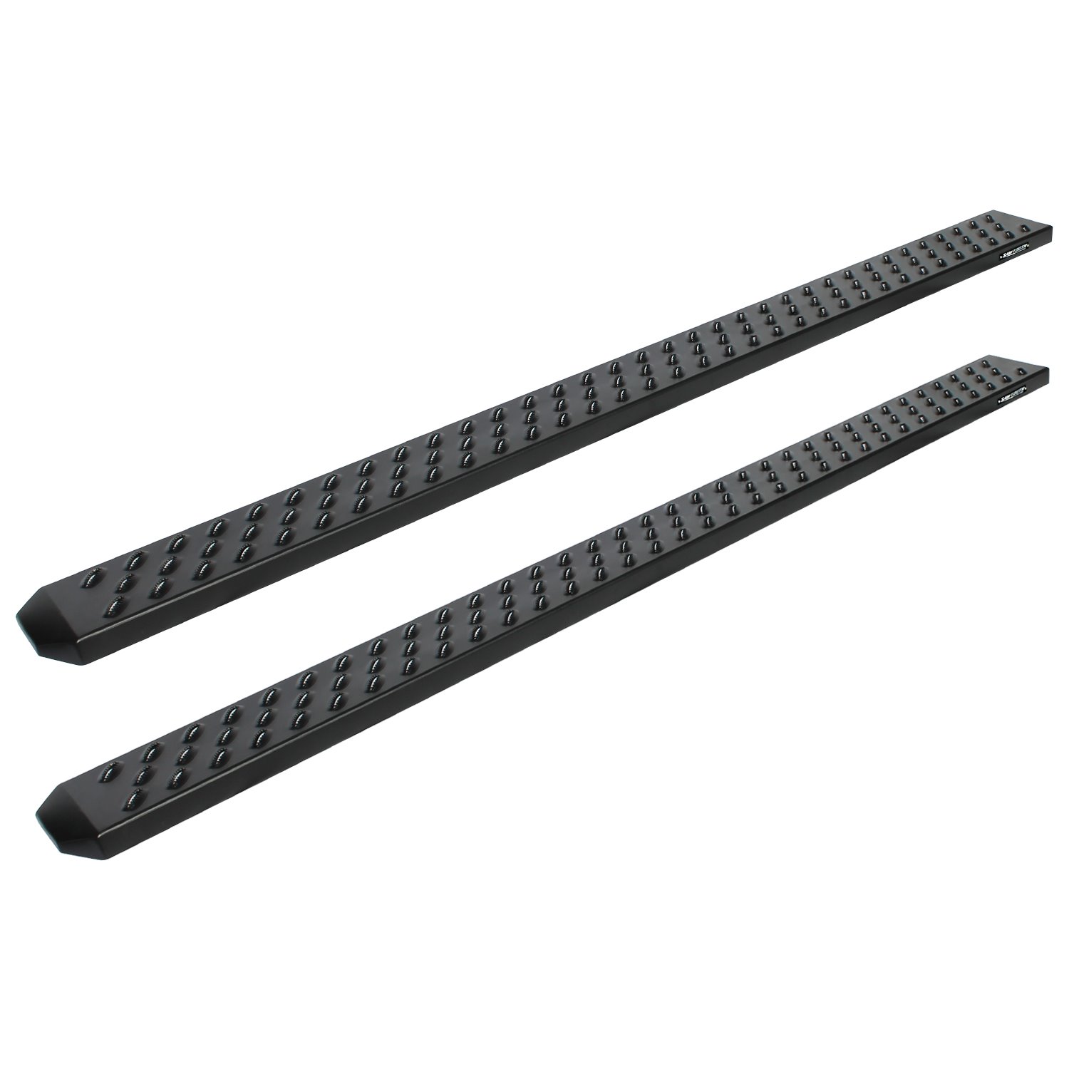 2104-0133BT 6.5 in Sawtooth Slide Track Running Boards, Black Aluminum, Fits Select Toyota Tundra Double Cab