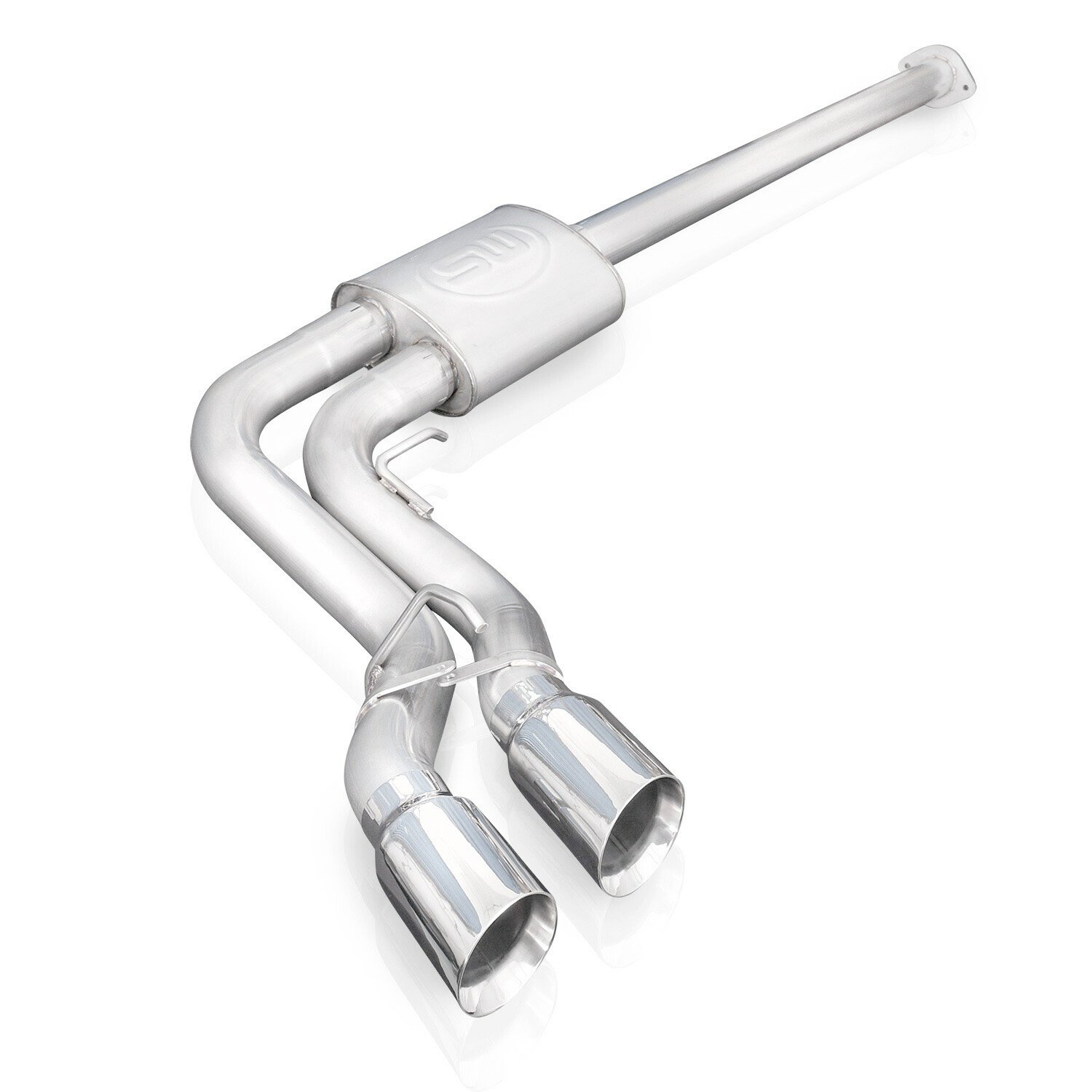 Cat-Back Exhaust System for Late-Model Ford F-150 5L V8 - Lightning Style - Passenger Side in Front of Tire Exit