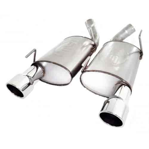 2010 Mustang GT muffler replacement kit. Includes 2 2 1/2 inlet 2.5 core 3 outlet turbo mufflers