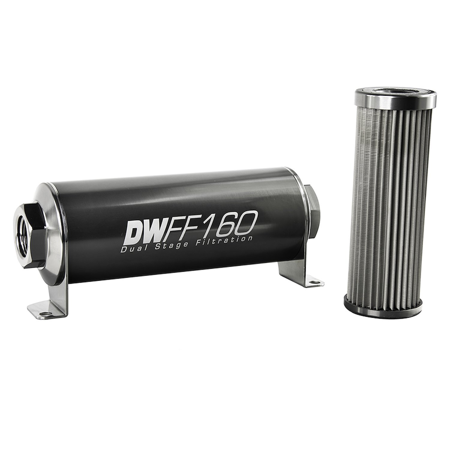 803160010K In-line fuel filter element and housing kit stainless steel 10 micron -10AN 160mm. Universal
