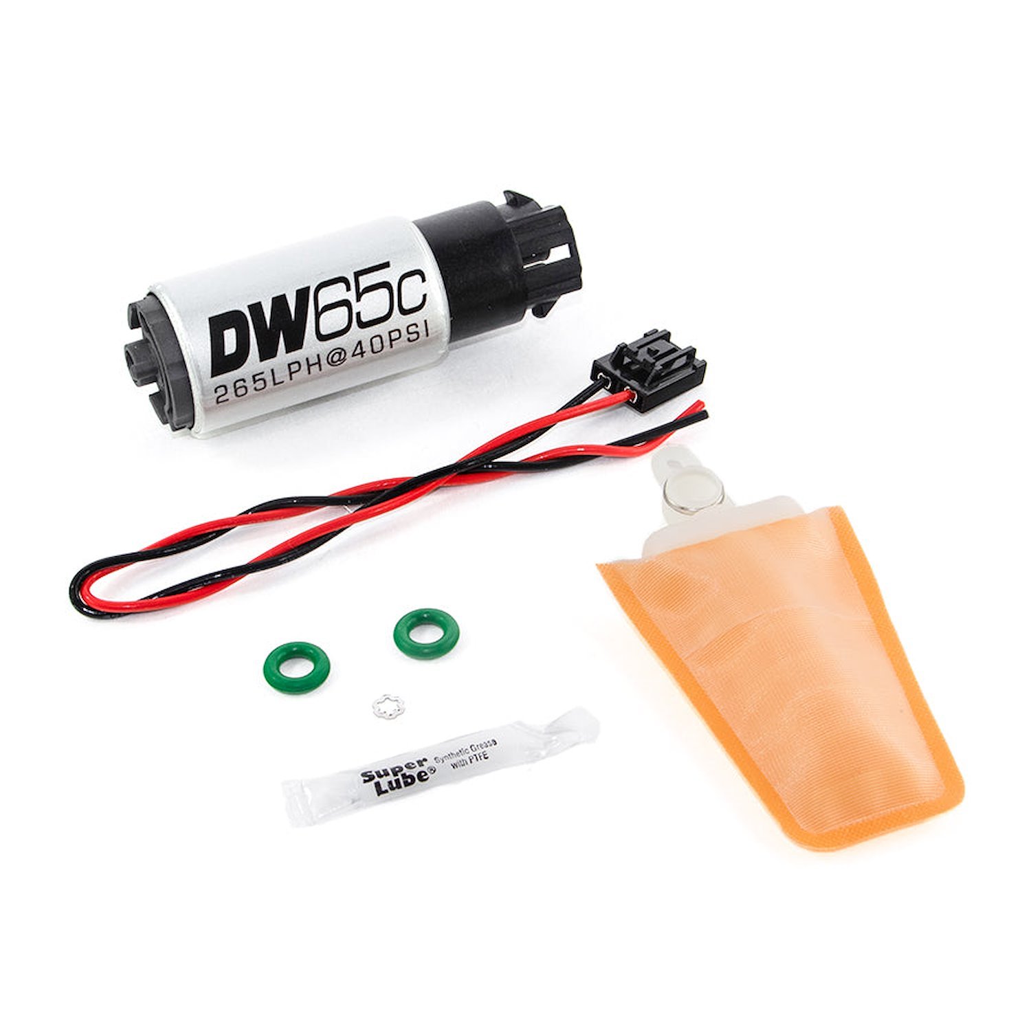 96521006 DW65C Series 265lph Compact Fuel Pump with mounting clips & Install Kit for