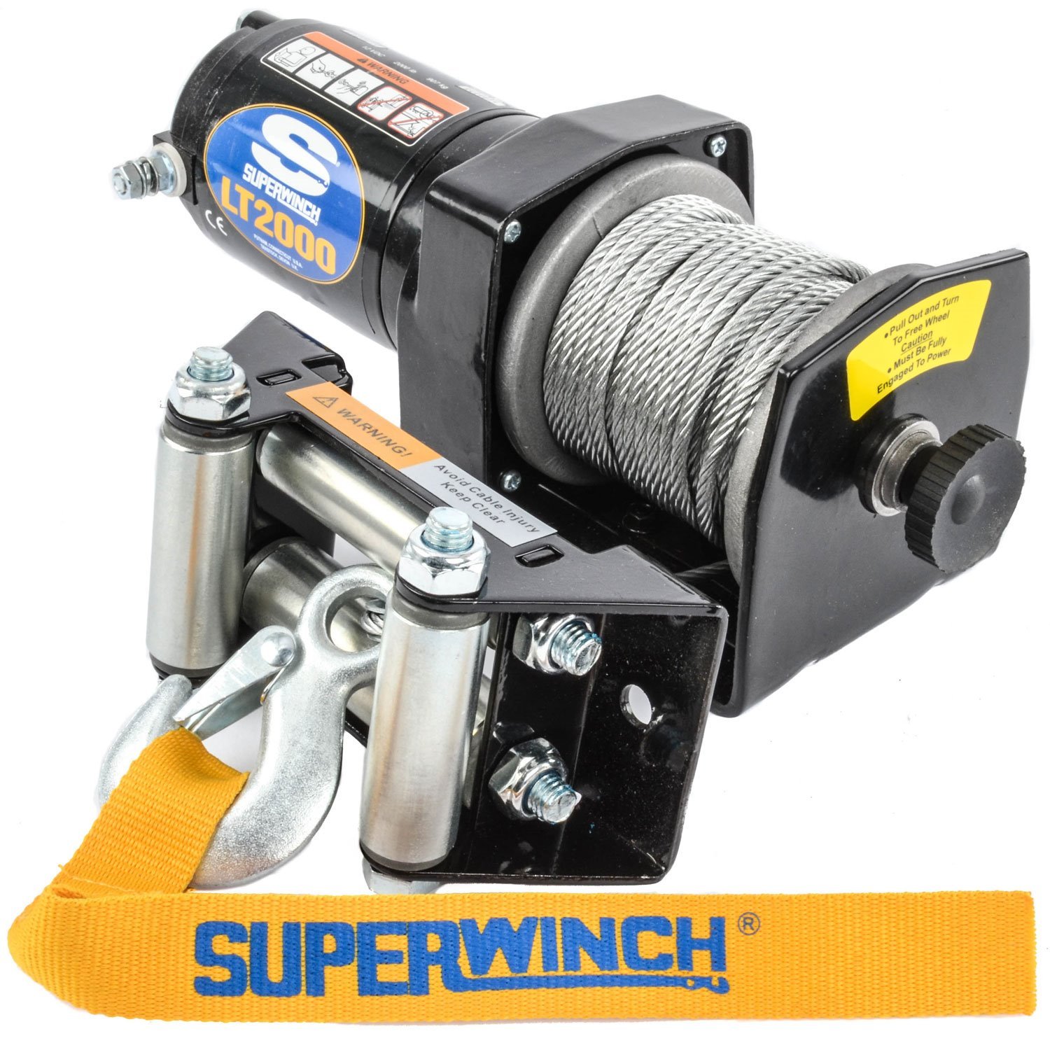 LT2000 ATV Winch 1.0 HP Motor Rate Line Pull: 2,000-lbs. Gear Ratio: 153:1 Wire Rope: 5/32" x 50