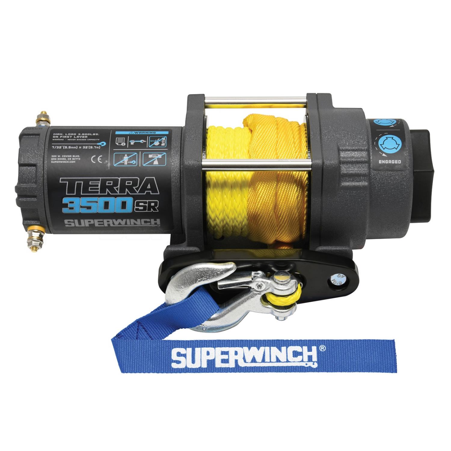 Terra 3500SR Winch Rated Line Pull 3,500-lb. [Synthetic Rope]