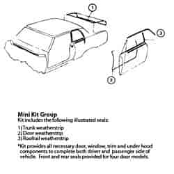 Weatherstrip Kit "65-66 Chevrolet Impala, Buick, Cadillac, Oldsmobile, Pontiac, 2 Door