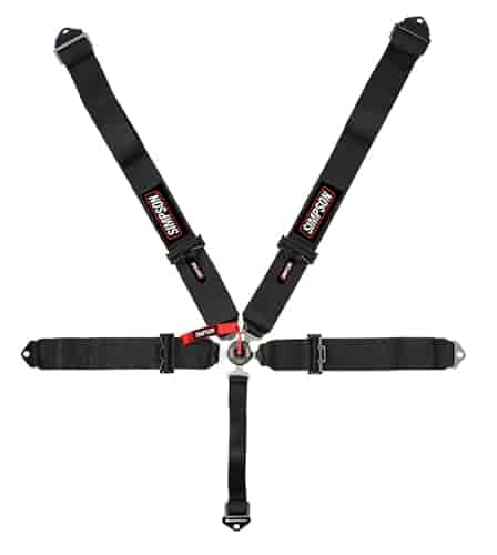 Lever Camlock 5-Point Individual Harness 55" Lap Belt Black Hardware