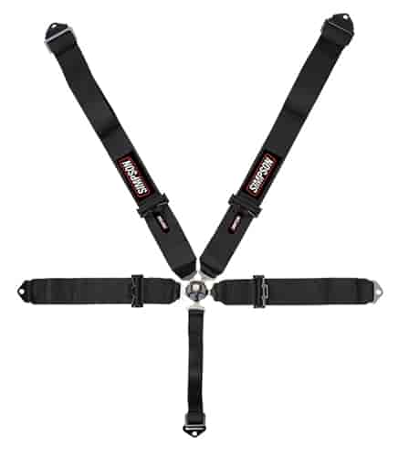 Rotary Camlock 5-Point Individual Harness 55" Lap Belt Black Hardware