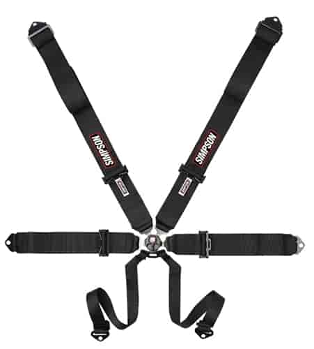 Rotary Camlock 6-Point Individual Harness 55" Lap Belt Black Hardware