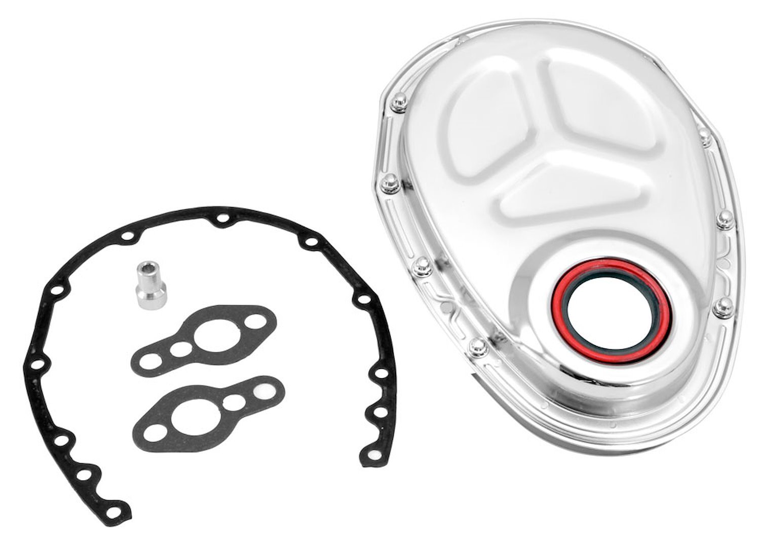Chrome-Plated Timing Cover Kit 1958-86 SB-Chevy