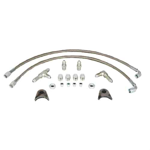 Drag Race Door Car Front Plumbing Kit 3AN Braided Stainless Steel Lines & Fittings