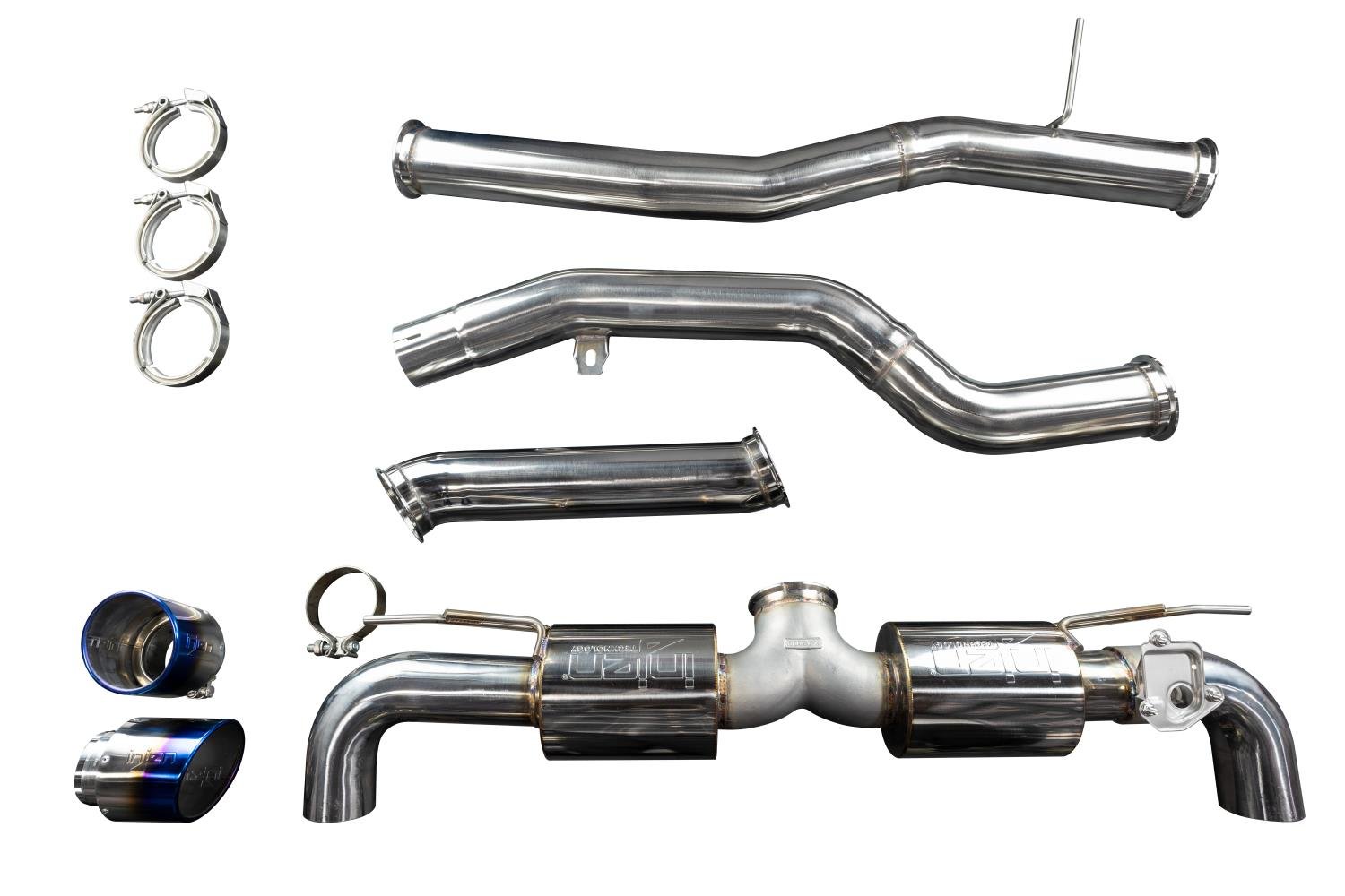 Performance Stainless Steel Cat-Back Exhaust System w/ Burnt Titanium Tips, 2020-2021 Toyota GR Supra 3.0L Turbo (A90/A91)