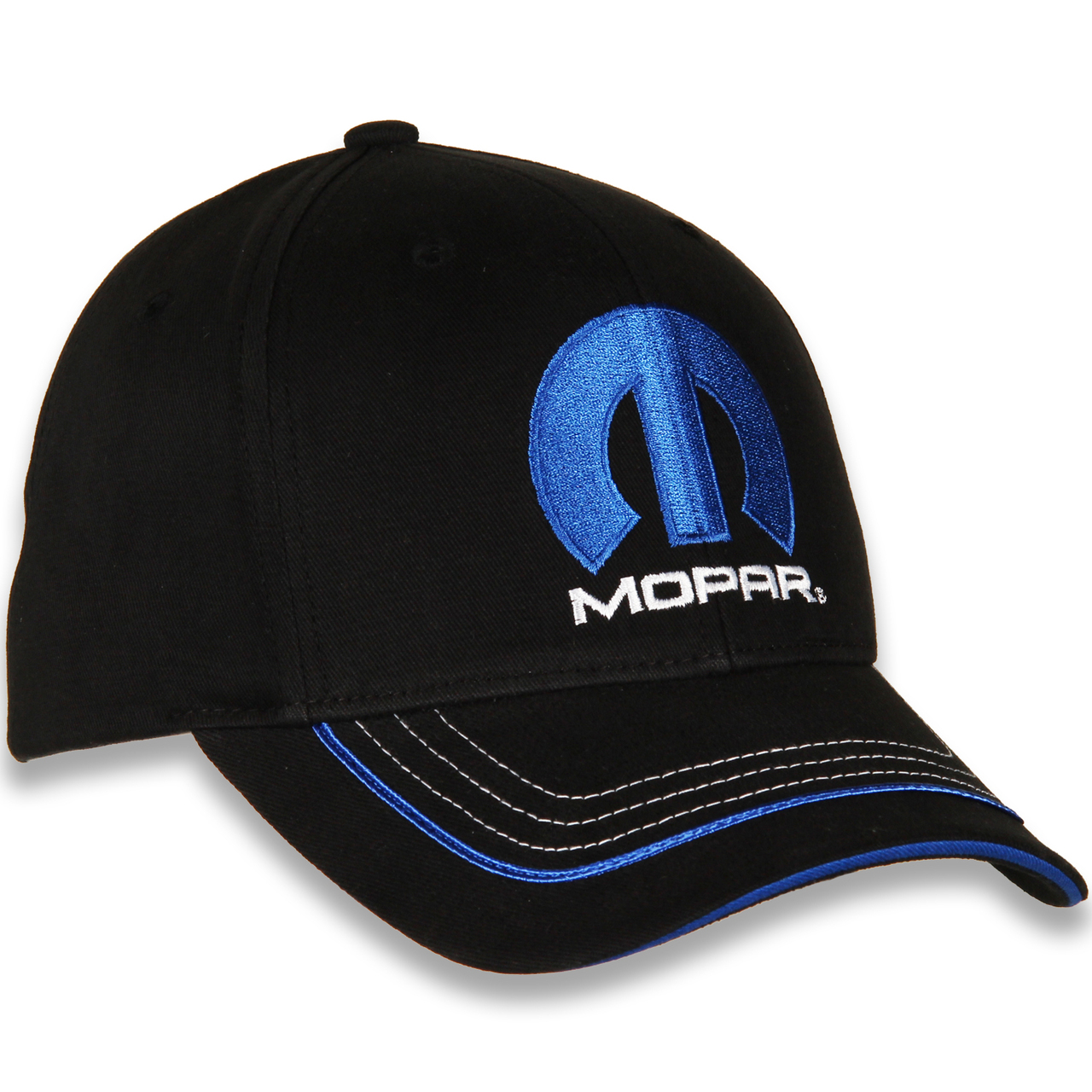 Mopar Logo Brushed Cotton Hat - Black/Royal Blue/White