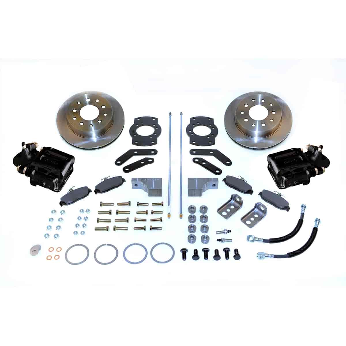 Single Piston Rear Disc Brake Conversion Kit For GM 10- & 12-Bolt Non-staggered Shocks & C-clip or Non C-clip Axles