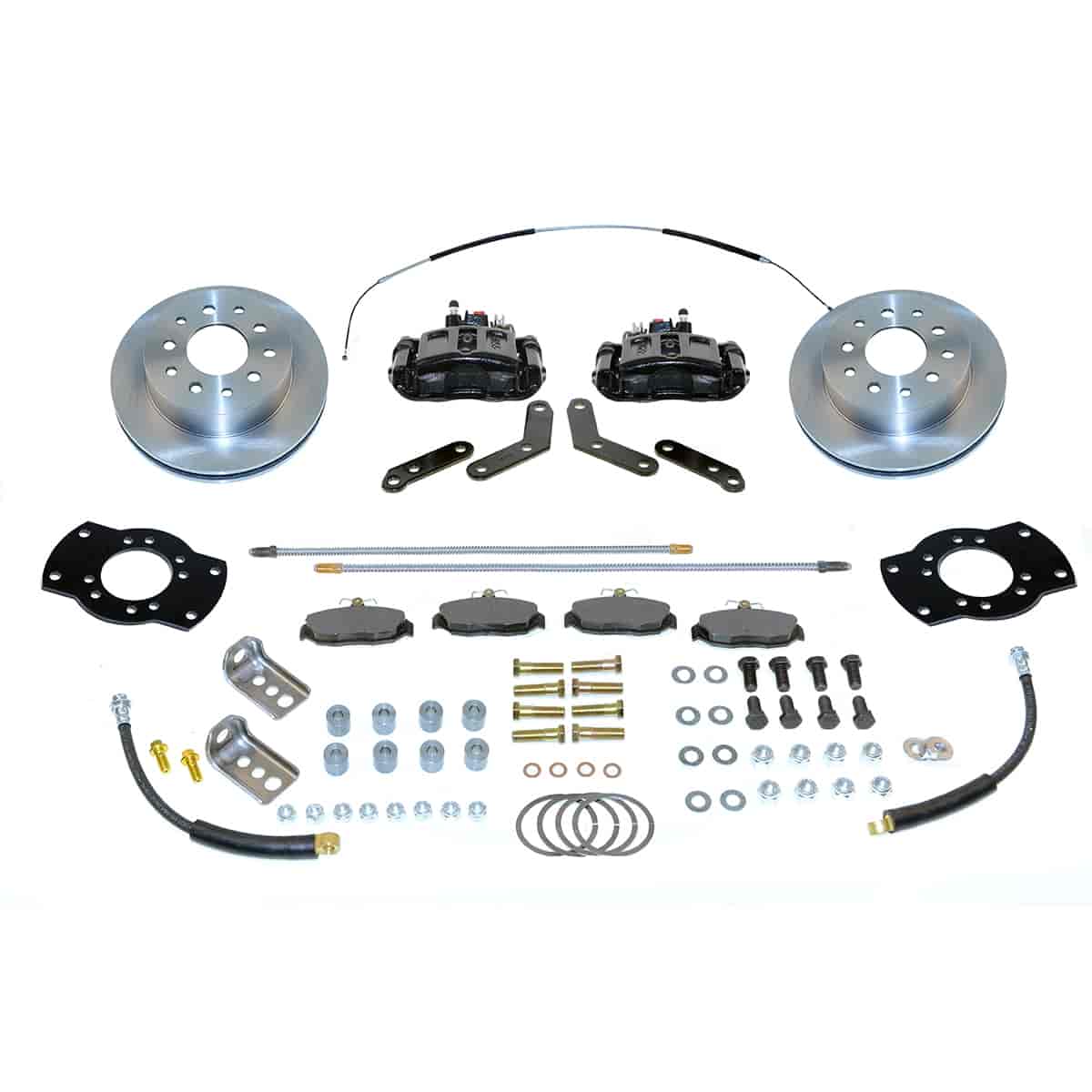 Drum To Disc Brake Conversion Kit Black Calipers Rear w/10.5 in. Rotors