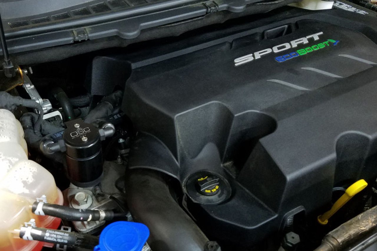 Oil Separator 3.0 Passenger Side, Black Anodized [Fits Select Ford Edge Sport/ST, Lincoln MKX/Nautilus 2.7L EcoBoost V6]