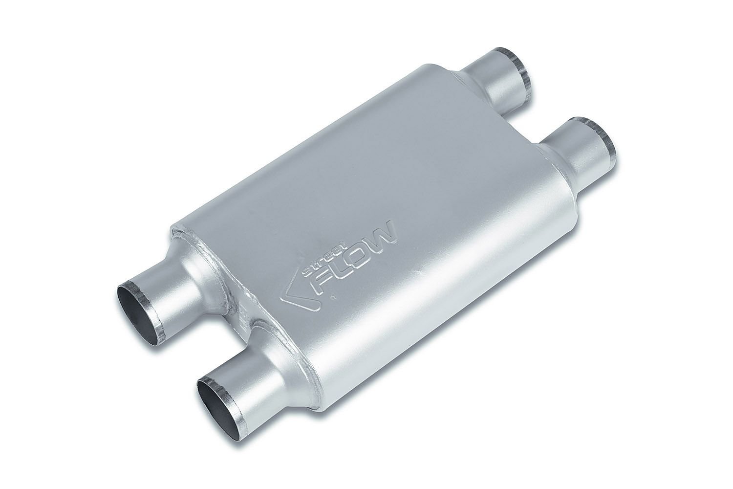Street-Series Street Flow Muffler, 2-Chamber Inlet/Outlet: 2.500 in. Dual In/Dual Out [Satin Finish]