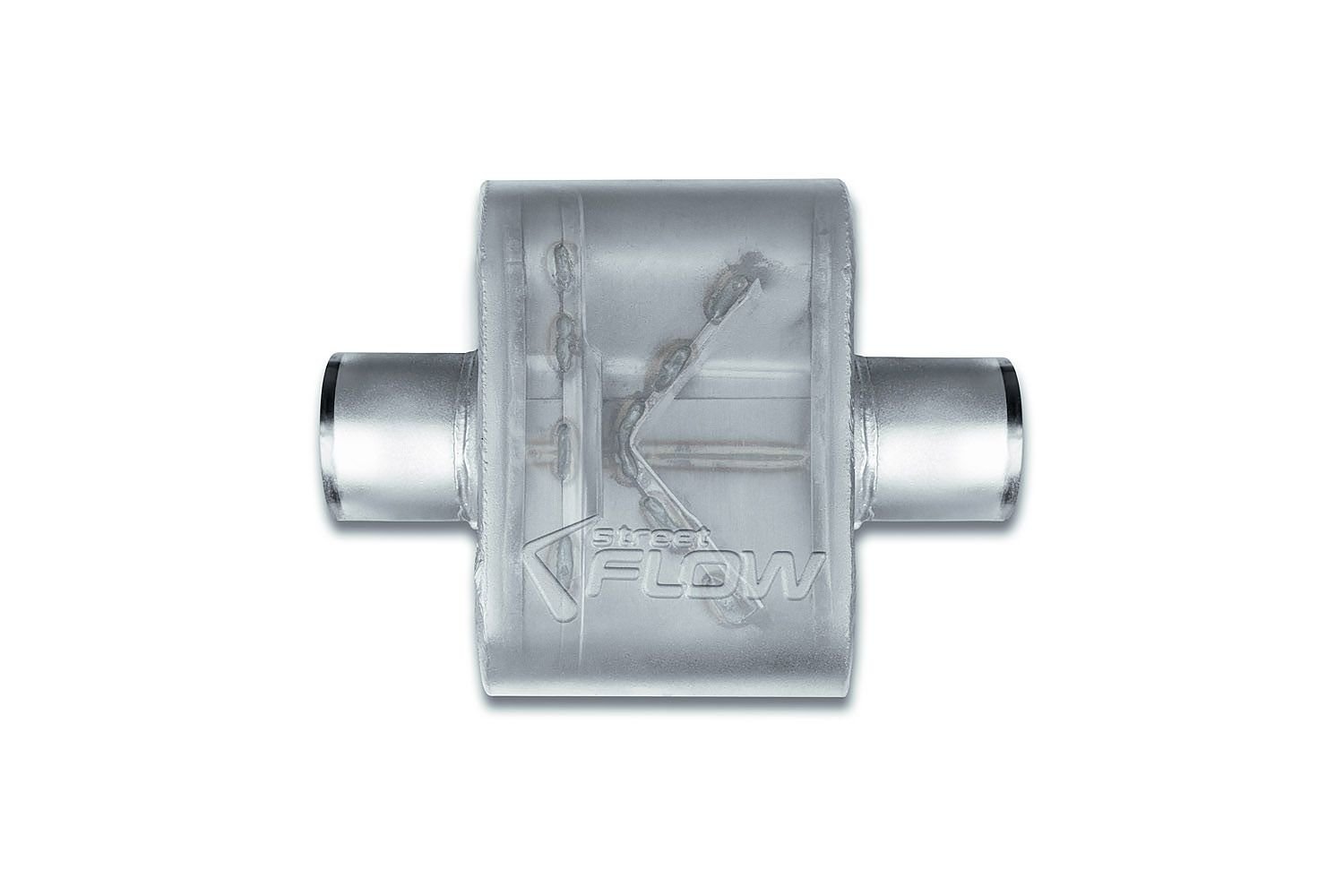 Street-Series Street Flow Muffler, 1-Chamber, Inlet/Outlet: 3 in., Center In/Center Out [Satin Finish]
