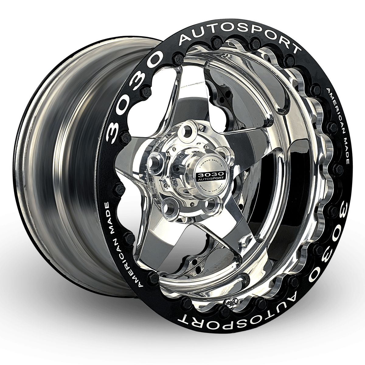 Launch Single-Beadlock Wheel, Size: 15x9", Bolt Pattern: 5x5", Backspace: 3.500" [Polished]
