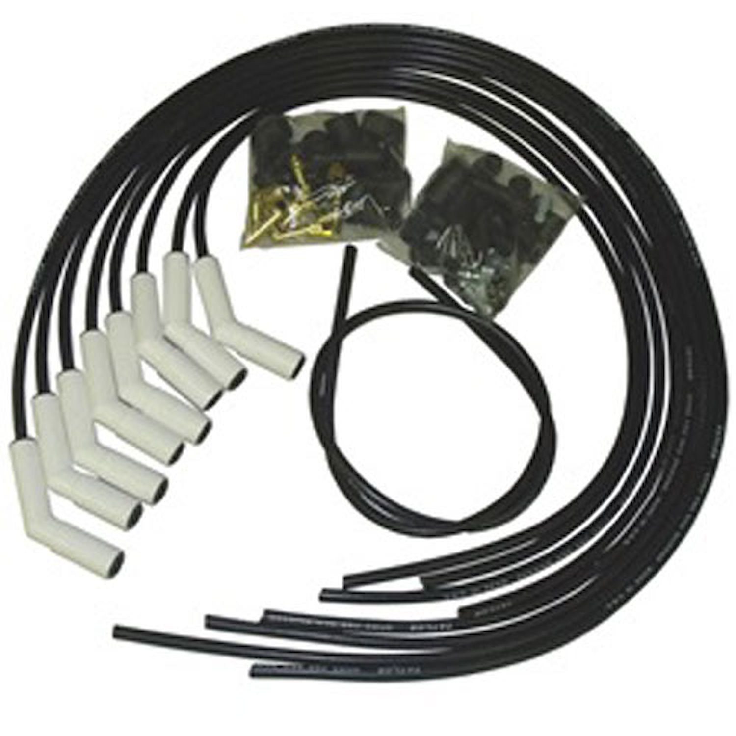 Spiro Pro Ignition Wire Set 8 mm. Ceramic Boot Universal Wire Set 135 deg. Black