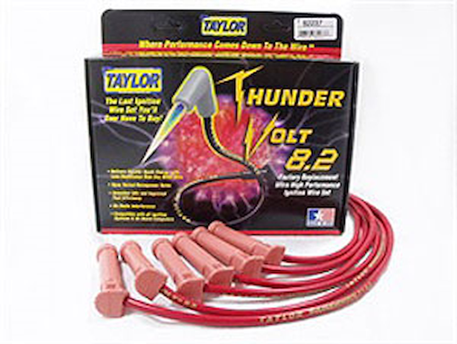ThunderVolt 8.2mm 40 ohm Ferrite Core Performance Ignition Wire Set Custom Fit 6 cyl. Red