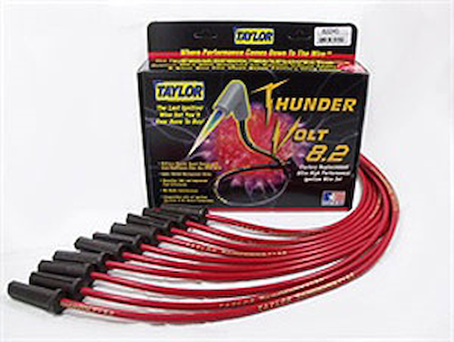 ThunderVolt 8.2mm 40 ohm Ferrite Core Performance Ignition Wire Set Custom Fit Red