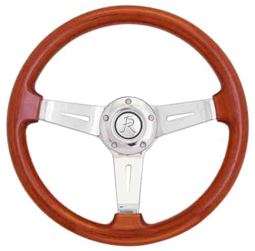 Woody's III Steering Wheel Mahogany and Chrome